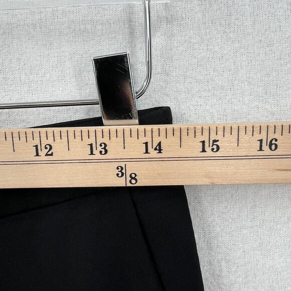 REISS Lee Trouser Pants Womens 4 Black Wool Mid Rise Tailored Slim Ankle Crop - Picture 12 of 15